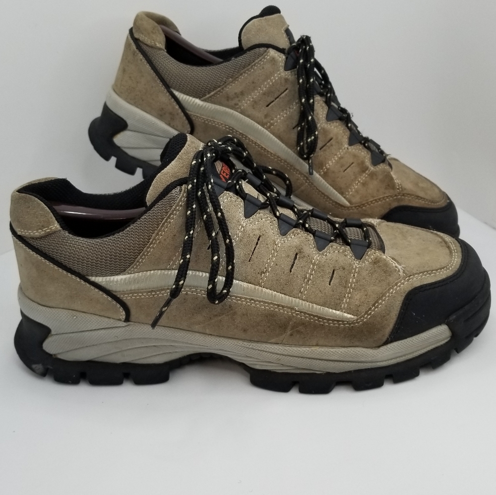 Everest Leather Low Top Lace Up Hiking Work Boots Covina Brown Mens Size 10.5